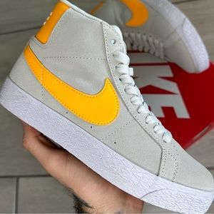 NIKE SB BLAZER MID YELLOW ORANGE SWOOSH